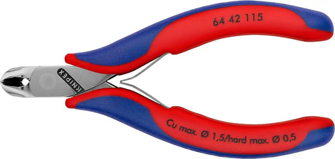 KNIPEX Tools - Electronics End Cutting Nippers, Multi-Component (6442115), Short Head 115mm