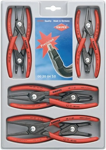 KNIPEX 00 20 04 SB 8-Piece Precision Circlip Snap-Ring Pliers Set