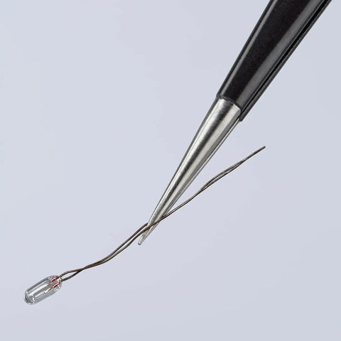 KNIPEX Tools 92 21 03 ESD Stainless Steel Gripping Tweezers-Needle-Point Tips-ESD, 5-1/2"