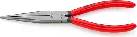 KNIPEX Tools - Long Nose Pliers Without Cutter (3811200) Red, 8 inches