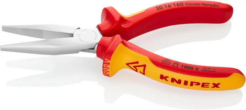 KNIPEX Long Nose Pliers-Flat Tips-1000V Insulated