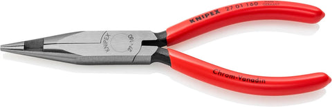 KNIPEX Tools - Long Nose Center Cutting Pliers, Telephone Style (2701160), 6.25