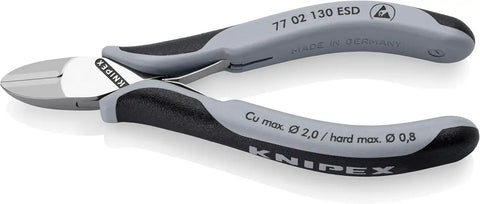 KNIPEX Tools 77 02 130 ESD Electronics Diagonal Cutters, ESD Handles, 5-1/4"