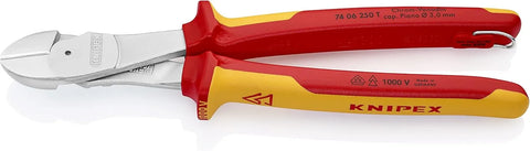 KNIPEX Tools 74 06 250 T High Leverage Diagonal Cutters-1000V Insulated-Tethered Attachment, 10"