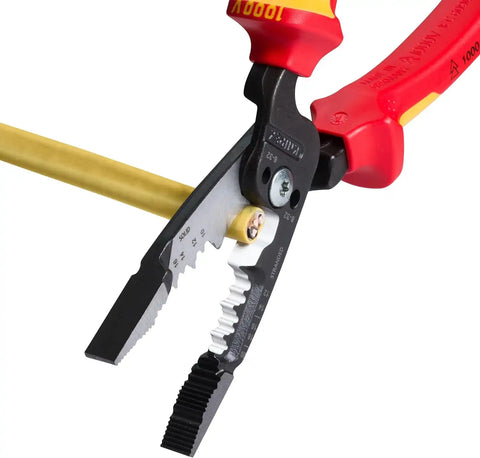 KNIPEX Tools 13 78 8 SBA Forged Wire Stripper 20-10 AWG-1000V Insulated, 8"