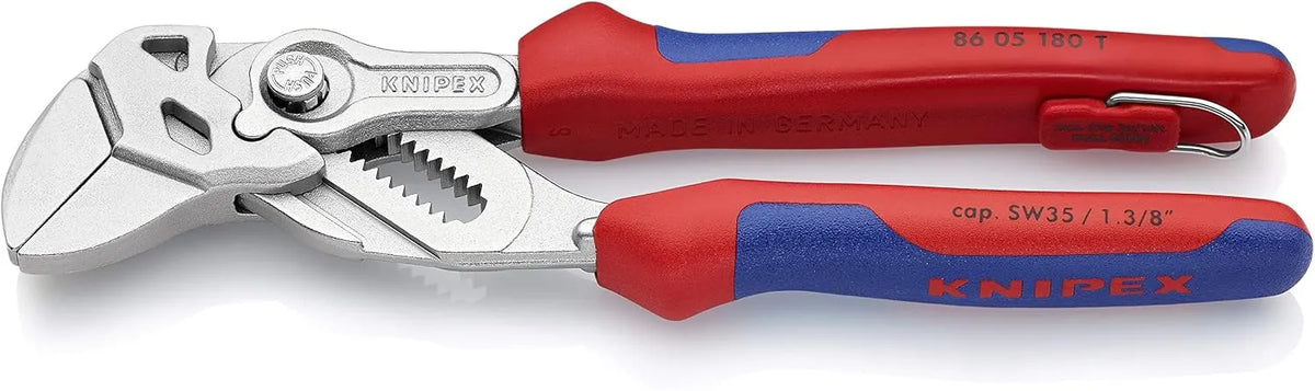 KNIPEX Tools 86 05 180 T BKA 7" Pliers Wrench with Tether Attachment-Comfort Grip