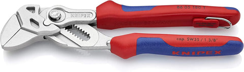 KNIPEX Tools 86 05 180 T BKA 7" Pliers Wrench with Tether Attachment-Comfort Grip