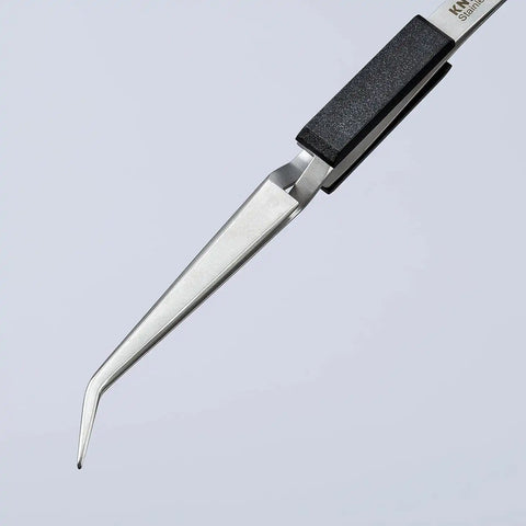 Cross Over Tweezers, Bent, Serrated, 6-1/4