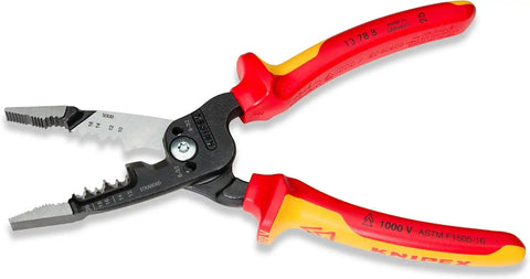 KNIPEX Tools 13 78 8 SBA Forged Wire Stripper 20-10 AWG-1000V Insulated, 8"