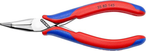 KNIPEX Tools - Electronics Pliers, Half Round Tips, 45 Degree Angled, Multi-Component (3582145), 5.75
