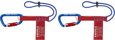 KNIPEX Tools 00 50 06 T BKA Tool Tethering Adaptor Straps with Captive Eye Carabiner, 13"