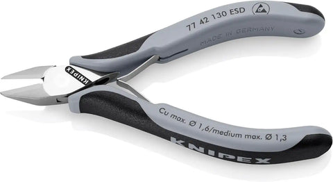 KNIPEX Tools 77 42 130 ESD Electronics Diagonal Cutters, ESD Handles, 5-1/4"