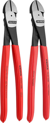 KNIPEX Tools 9K 00 80 129 US High Leverage Straight and Angled Diagonal Cutter Set, 2-Piece