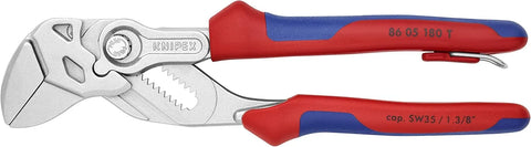 KNIPEX Tools 86 05 180 T BKA 7" Pliers Wrench with Tether Attachment-Comfort Grip