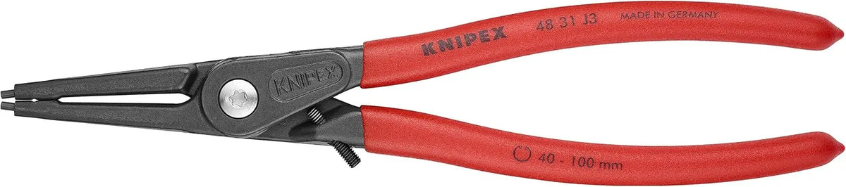 KNIPEX Tools 48 31 J3 Precision Circlip Snap-Ring Pliers with Limiter, Internal Straight