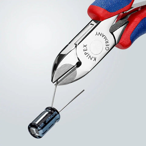 KNIPEX Tools - Electronics Diagonal Cutters With Carbide Metal Cutting Edges, Multi-Component (7702120H)