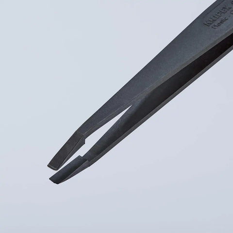 KNIPEX Tools 92 09 04 ESD Plastic Gripping Tweezers-Blunt Tips-ESD, 4-1/2", Black