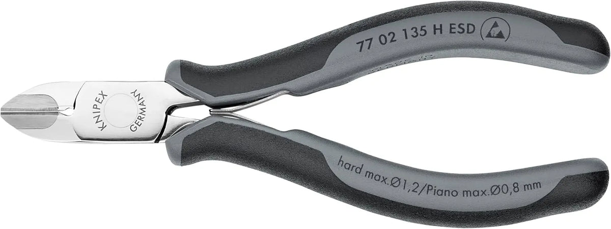 KNIPEX Tools 77 02 135 H ESD Electronics Diagonal Cutters, Carbide Cutting Edges, 5.25-Inch