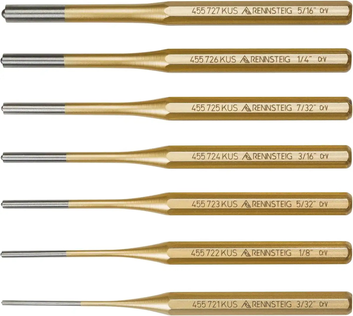 Rennsteig 9R 455 007 7 Pc Roll Pin Punch Set