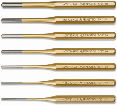 Rennsteig 9R 455 007 7 Pc Roll Pin Punch Set