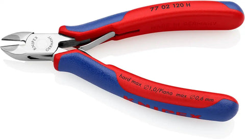 KNIPEX Tools - Electronics Diagonal Cutters With Carbide Metal Cutting Edges, Multi-Component (7702120H)