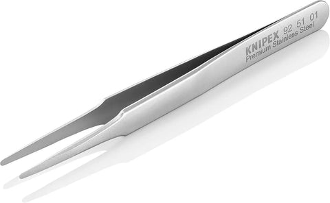 KNIPEX Tools Gripping Tweezers, Premium Stainless Steel, Blunt Tips, 4.75"