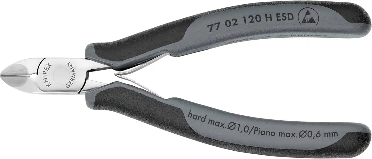 KNIPEX Tools 77 02 120 H ESD Electronics Diagonal Cutters, Carbide Cutting Edges, 4.75-Inch