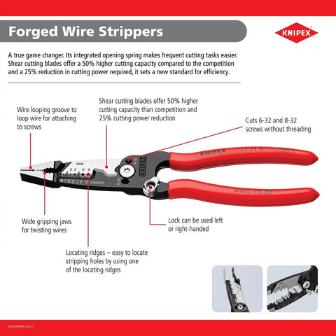 KNIPEX Tools 13 71 8 Forged Wire Stripper, 8-Inch