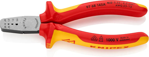 KNIPEX Tools - Crimping Pliers for End Ferrules, 1000V Insulated (9768145A)