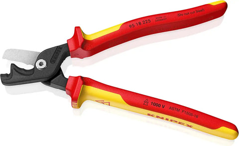 KNIPEX Tools 95 18 225 US StepCut® XL Cable Shears-1000V Insulated, 9"