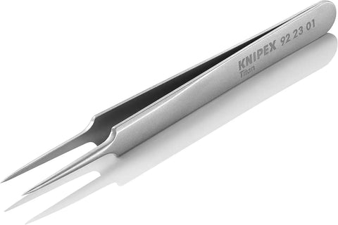 KNIPEX Tools 92 23 01 Titanium Gripping Tweezers-Needle-Point Tips, 4-1/2"