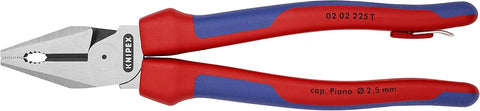Knipex Tools 02 02 225 T BKA 9" High Leverage Combination Pliers with Tether Attachment - Comfort Grip,