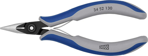 Knipex Tools 34 52 130 Electronics Pliers, Half Round Cross Hatch Jaws, 5.25"