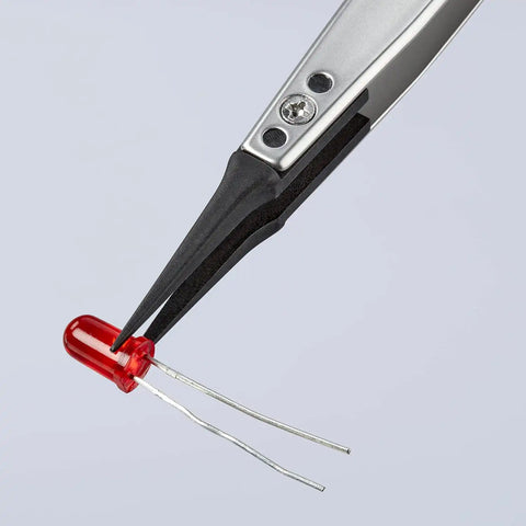 KNIPEX Tools 92 81 02 Premium Stainless Steel Gripping Tweezers-Pointed Tips, 5-1/4"