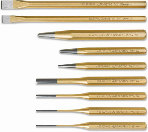 Rennsteig 9R 400 009 9 Pc Punch and Chisel Set