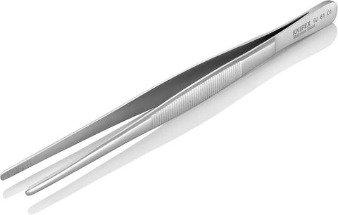 KNIPEX Tools Stainless Steel Gripping Tweezers-Blunt Tips, 8"