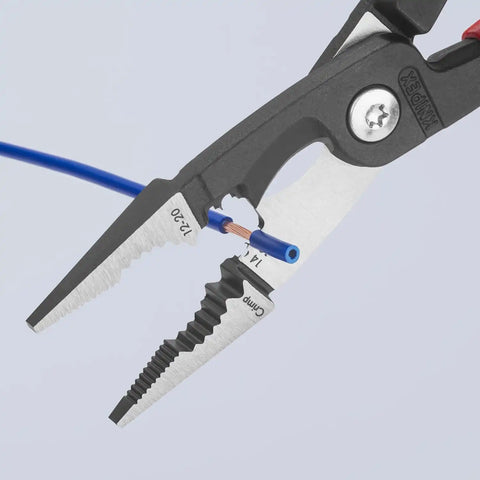KNIPEX 13 82 8, 6 in 1 Electrical Installation Pliers with Comfort Grip Handles