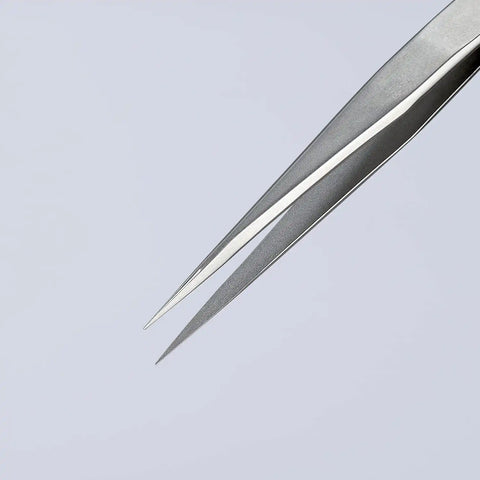 KNIPEX Tools 92 21 02 Premium Stainless Steel Gripping Tweezers-Needle-Point Tips, 4-3/4"