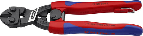 Knipex Tools 71 32 200 T BKA 8" High Leverage Cobolt Cutter with Notch & Spring, Tether Attachment-Comfort Grip,