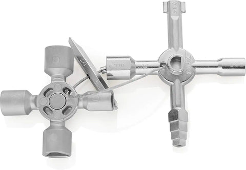 KNIPEX Tools 00 11 01 Twin Key Universal Control Cabinet Key, Chrome
