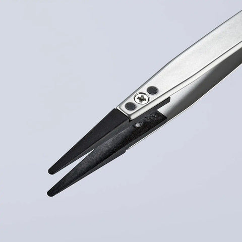 KNIPEX Tools 92 81 01 Premium Stainless Steel Gripping Tweezers-Replaceable Tips, 5-1/4"