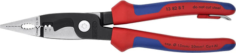 KNIPEX - 13 82 8 T BKA Tools - Electrical Installation Pliers, 12,14 AWG, Multi-Component, Tethered Attachment (13828TBKA)