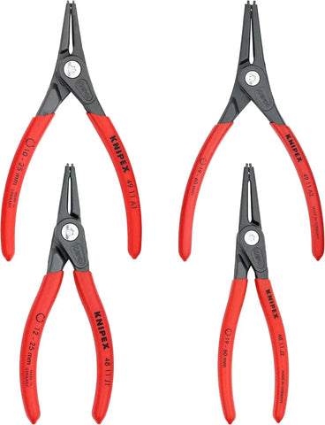 KNIPEX Tools 00 19 57 4-Piece Precision Circlip Pliers Set In Tool Roll