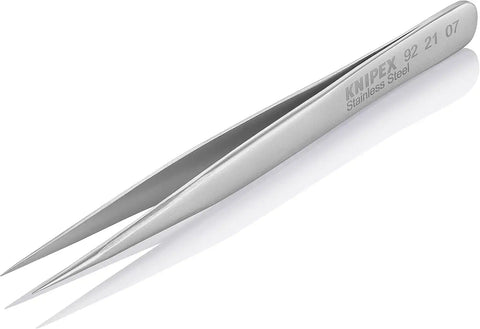 KNIPEX Tools 92 21 07 Stainless Steel Gripping Tweezers-Needle Point Tips, 4-1/2"
