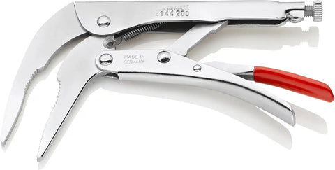 Knipex Tools 41 44 200 8" Angled Long Nose Locking Grip Pliers,