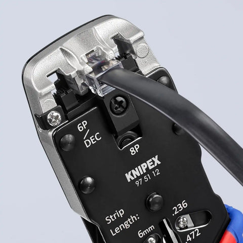 KNIPEX 97 51 12 Western Plug Type Comfort Grip Crimping Pliers