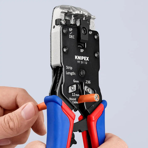 KNIPEX 97 51 12 Western Plug Type Comfort Grip Crimping Pliers