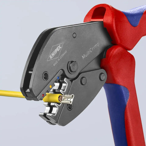 Knipex Tools 97 33 01 MultiCrimp Pliers and Quick Changer Magazine with 3-Interchangeable Crimping Dies