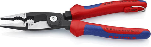 KNIPEX - 13 82 8 T BKA Tools - Electrical Installation Pliers, 12,14 AWG, Multi-Component, Tethered Attachment (13828TBKA)