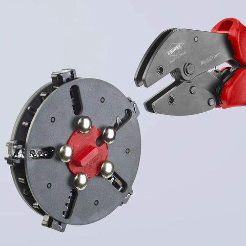Knipex Tools 97 33 02 MultiCrimp Pliers and Quick Changer Magazine with 5-Interchangeable Crimping Dies